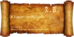Kluger Brúnó névjegykártya
